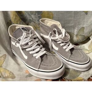 Vans Off the Wall Unisex Gray High top Sneakers,‎ Skateboard Shoe M6.5; W8